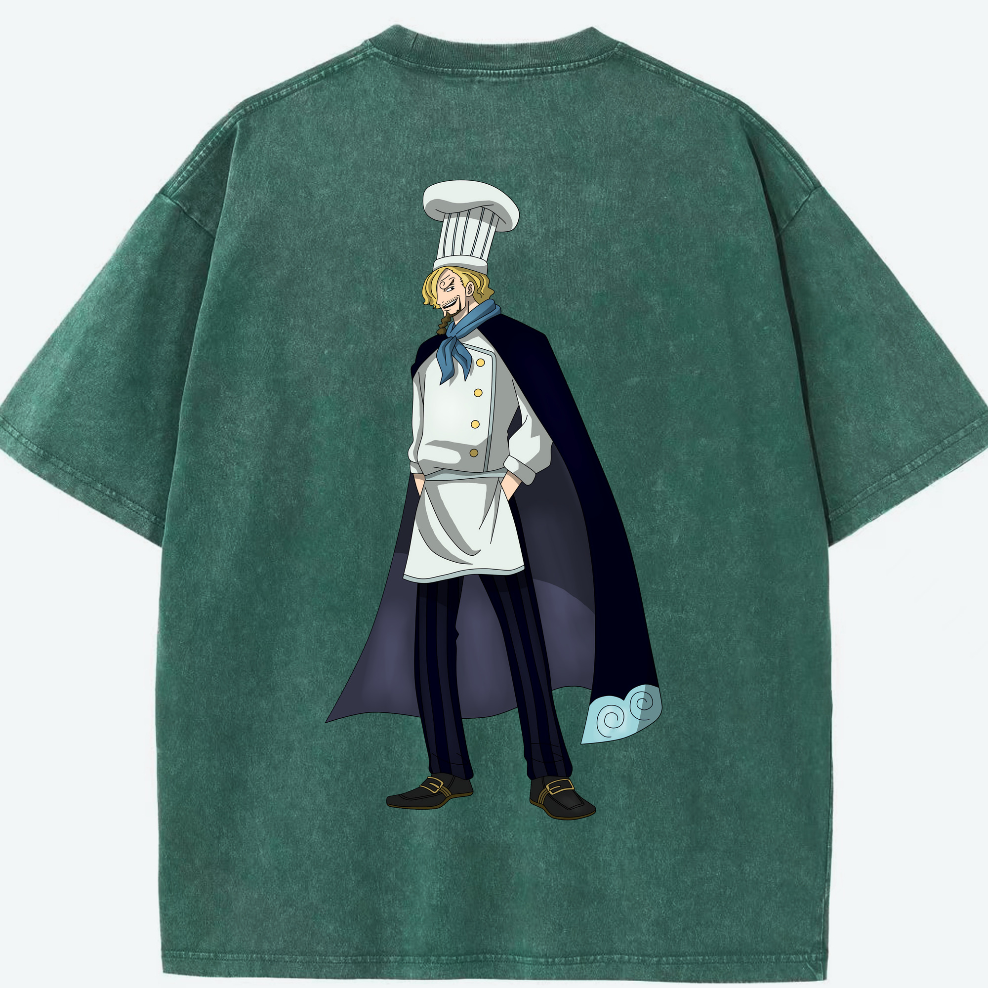 ワンピース サンジ ONE PIECE Sanji 綿100% ヴィンテージ風 半袖Tシャツ（背面プリント）